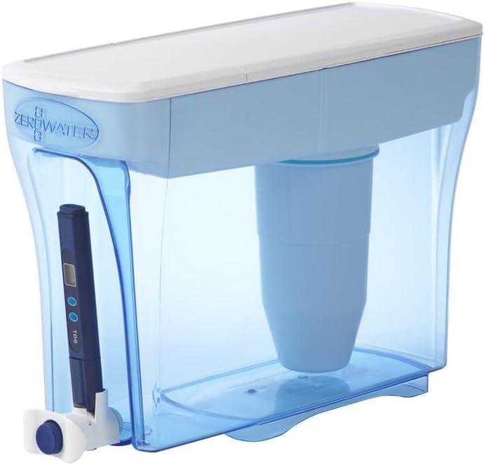 ZeroWater 23-Cup Dispenser Ready-Pour 5-Stage Water Filter with 0 TDS Water Filter IAPMO Certified to Reduce Lead, Chromium, and PFOA/PFOS