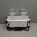 DD&HAPP Glass Drink Dispensers For Parties. 1.2 Gallon Beverage Dispenser With Stand And Stainless Steel Spigot .Lemonade Dispenser With Ice Cylinder.Mason Jars,Laundry Detergent Dispenser.
