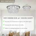 20-inch White Boho Chandelier Large Wood Beaded Flush Mount Ceiling Light with Hand-Woven Shade for Bedroom, Bedroom, Living Room, Nursery Room 5-Lights