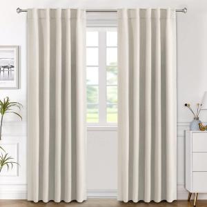 H.VERSAILTEX Light Reducing Curtains Thermal Insulated Window Treatment Panels Room Darkening Privacy Assured Drapes for Living Room Back Tab/Rod Pocket Bedroom Drapes 2 Panels, Ivory - 42 x 84 Inch