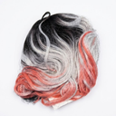WERD Long White/Red Wig for Women Long Curly Wavy Wig Middle Part White Wigs Heat Resistant Synthetic Cosplay Hair For Theme Party Daily Use
