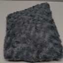 Asuprui Pouf Ottoman Unstuffed Ottoman Foot Rest Floor Pouf Cover Soft Faux Fur Foot Stool 20x20x12 Inches Fuzzy Chair Floor Chair Foot Rest with Storage for Living Room Bedroom Gray (Grey)