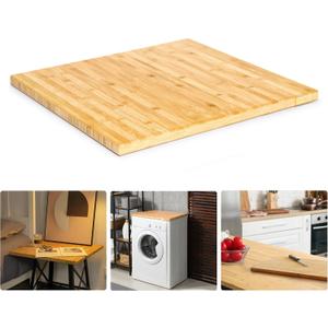 24"x25" Butcher Block Countertop, DIY Bamboo Countertop, 1.2'' Thick Waterproof Table Top, Used as Cutting Board, Stovetop Cover, Office Desk Top, Dining Room Table, Laundry Counter, Kitchen Counter