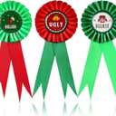 3 Pcs Halloween Ugly Sweater Award Ribbons Purple Orange and Black Ugly Sweater Contest Awards 1st 2nd 3rd Place Medals for Halloween Holiday Party