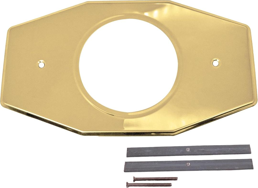 Westbrass One-Hole Remodel Plate for Moen and Delta, Polished Brass, D502-03