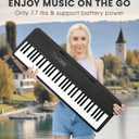 The ONE Smart Keyboard COLOR 61 Lighted Keys Piano Keyboard, Electric Piano for Beginners with 256 Tones, 64 Polyphony, Built-in LED Lights and Free Apps (Black)