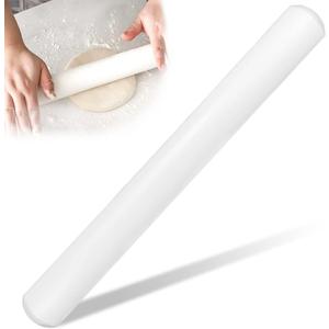Silicone Rolling Pin Non-Stick Fondant Roller Kitchen Tool for Easy Rolling Pasta Baking Cookies Pastries Pizza Dough, 12.6Inch