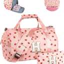 Cool Stuff for Teen, Girls Gym Bag, Kids Personalized Weekend Duffel Bags with Shoe Compartment, Initial Travel Tote with Makeup Bag, Vacation Gift for Granddaughter (Letter H) (Pink)