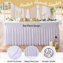 leegleri 6 Pack White Spandex Table Clothes for 6 Foot Rectangle Tables, Wrinkle Free 6ft FittedTable Cover, Spandex Table Skirt for 6FT Rectangle Tables-for Banquet Weddings Parties