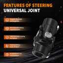BUYMACHINERYPARTS 3/4" DD X 3/4" DD Black Steering Universal Joint Single U Joint Shaft,Total Length: 83mm (3-1/4")
