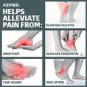 AZMED Plantar Fasciitis Night Splint & Support, Adjustable Orthotic Foot Drop Brace for Achilles Tendonitis and Heel Spur Relief, Black, One Size
