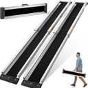 8FT Portable Wheelchair Ramp 2.0, 96"L x 7.2"W Aluminum Wheelchair Ramps for Home Steps, 1200LBS Capacity（2 Pack ）Telescopic Non-Skid Threshold Handicap Wheel Chair Ramp for Doorways, Stairs