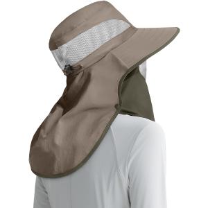 Womens Sun Hat Wide Brim UPF50+ Outdoor Sun Protection Ladies Fishing Hat with Neck Flap Detachable Face Cover (One Size, Light Green)
