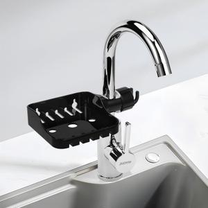Kitchen Sink Organizer Space-Saving Sponge Holder Non-Slip Sink Caddy Rack, 6lb Capacity, Durable Rust-Resistant Storage for Kitchen Accessories Faucet Storage Rack Anti Slip Rubber Gasket