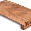 EDHAS Soapdish Acacia Wood Decorative Soap Dispenser Tray for Display Rustic Kitchen Bathroom Counter Sink Organizer for Soap Bottles (9" x 4" x 1.5")