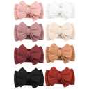 Niceye Handmade Baby Headbands Soft Stretchy Nylon Hair Bands with Bows for Newborn Infant Baby Toddler Girls (Wine Red)