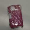 for iPhone 14 Case with Card Holder and Strap for Women,Crossbody Lanyard, Make Up Mirror,Ring Stand,Snap Clasp,Cute Phone Wallet Cases 6.1 inch - Rose red