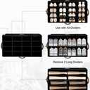 STO STO Shoe Organizer for Closet, Fits Up to 16 Pairs, XL Shoe Box Containers with Adjustable Dividers, Clear Cover Shoe Storage Bins, Stackable Space Saving Shoes Holder for Shoes and Boots, Beige