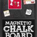 Bulletin Board Chalkboard Dark Gary Felt Board Combo for Office School Kitchen Bedroom, Black Wood Frame,13"*17",BK-Chalkboard+GY-3343