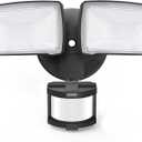 LEPOWER LED Security Lights Motion Sensor Light Outdoor, 30W 3200LM Motion Security Light, 5500K, IP65 Waterproof, 2 Head Motion Detector Flood Light for Garage, Yard, Porch, Black (Not Solar Powered)