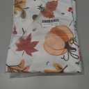 2 x Thanksgiving Waterproof Tablecloth  Fall Harvest Pumpkins, Maple Leaves & Berries Print  Autumn Rectangle Table Cover for Dining or Party, White, 60" Round