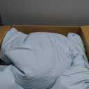 MUXHOMO 7 Pieces Queen Comforter Set, Soft Bed in a Bag Queen Size, All Season Bedding Set with Comforter, Flat Sheet, Fitted Sheet, Pillowcases & Shams, Lake Blue