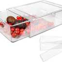 shopwithgreen Refrigerator Organizer Bins with Pull-out Drawer, Drawable Clear Fridge Drawer Organizer with Handle, Plastic Kitchen Pantry Storage Containers (1 Large)