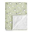 GLLQUEN BABY Blankets for Unisex Newborn Super Soft Nursery Minky Blankets with Muslin Cotton Front and Dotted Fleece Backing, Happy Little Sheep, 30 x 40 inches