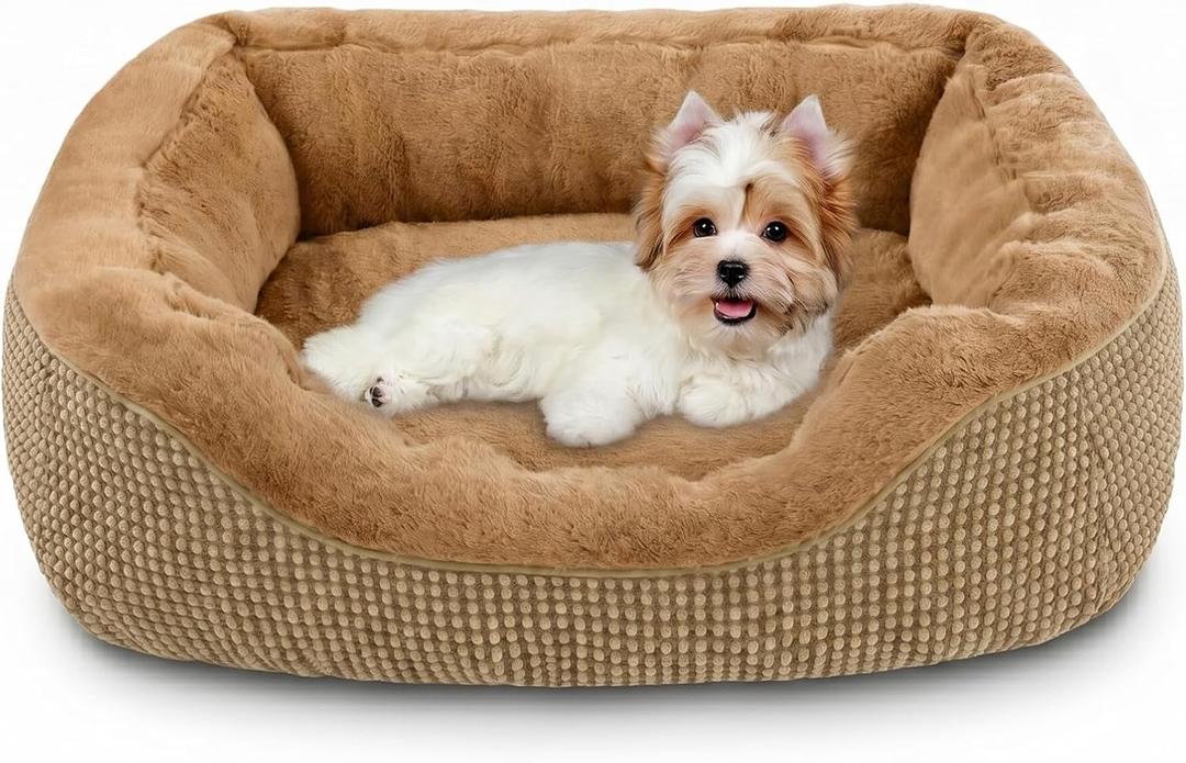 INVENHO Small Dog Bed for Small Dogs, Orthopedic Warming Soft Calming Sleeping Durable with Anti-Slip Bottom