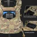 Tactical Gear Plate Carrier Vest Accessories, MOLLE Phone Chest Mount Holder for 6.0"-7.7" Screens, Quick-Release and Adjustable Tactical Phone Holder for Police Vest (BK)