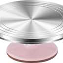 Kootek Aluminium Alloy Revolving Cake Stand 12 Inch Rotating Cake Turntable for Cake, Cupcake Decorating Supplies (Pink)