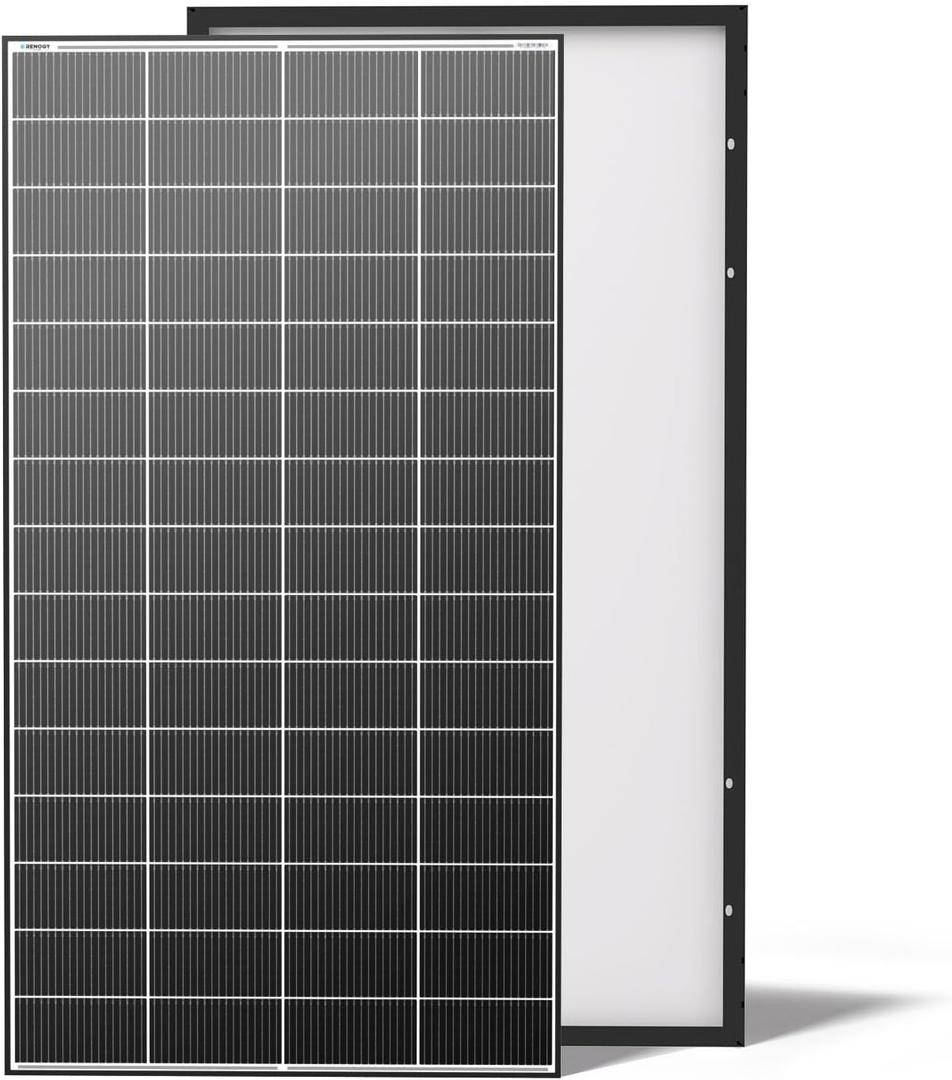 Renogy Solar Panels 640 Watts 18BB N-Type Solar Panel 12 24 Volts Monocrystalline 2PCS 320W On/Off Grid Solar Setup Over 400 Watt Solar Panel 25% Cell Efficiency for Homes Rooftop RV Boat, Black