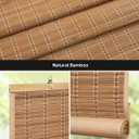 LazBlinds Blackout Bamboo Roller Shades, 23" x 48", Brown206