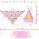 SCENEREAL Dog Birthday Bandana with Hat and Dress Girl Set, Puppy Birthday Party Supplies, Cute Pink Tutu Skirt Outfit for Small Medium Large Dogs