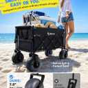 Hikenture Beach Wagon with Balloon Wheels, Collapsible Beach Cart 380 lbs