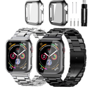 Stainless Steel Band and Case Compatible With Apple Watch Iwatch Ultra Series 10 9 8 7 6 5 4 3 2 1 SE 49mm 45mm 46mm 44mm 42mm 41mm 40mm 38mm, Men Women Classic Classy Metal Business