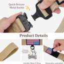 Heavy Duty Tactical Dog Collar Adjustable Nylon Pet Collars Quick Release Buckle with 2 D-Rings Patch for Medium, Large Dogs (Khaki, Size M) (Medium:Width 1.5",Neck 14-20")