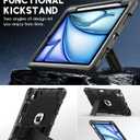 Azzsy Case for iPad Air 11 Inch M4/M3/M2 (2026/2025/2024), iPad Air 5th/4th Generation 10.9 Inch (2022/2020), Heavy Duty Shockproof Rugged Protective Case with Pencil Holder, Black