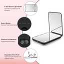 Compact Mirror, 1X/3X Magnification LED Pocket Mirror with Nternal BIattery, Mini Mirror for Purse, Pocket,Travel and Present (Black)