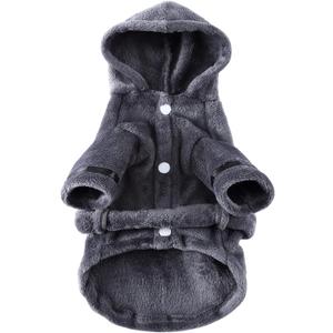 Petyoung Pet Bathrobe Dog Pajama Thickened Hooded Bathrobe Quick Drying and Super Absorbent Dog Bath Towel Soft Pet Nightwear for Puppy Small Dogs Cats (Medium, Grey)