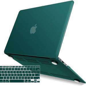 IBENZER Compatible with Old Version MacBook Air 13 Inch Case (2010-2017 Release). Models: A1466 / A1369, Plastic Hard Shell Case with Keyboard Cover for Mac Air 13,Quezhal Green, A13QUGN+1