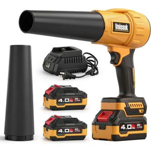 Electric Cordless Leaf Blower with Battery and Charger, Extended Nozzle, Brushless Dust Blower, Mini Jet Dry Fan, Ultra Lightweight Handheld Blower for Patio, Garden, Lawn Care, Garage, Car