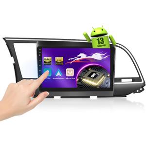 [8-core 4+64GB] Car Stereo for Hyundai Elantra 2016-2018 with 9-Inch Touchscreen, Android 13 Car Radio Wireless Carplay Android Auto BT5.1/DSP/Hi-Res Audio/WiFi/SWC/GPS/OTA+Reversing Cam