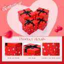 Epakh 4 Pcs Square Nesting Boxes Decorative Gift Boxes with Lids Black Red Hearts Assorted Sizes for Anniversary, Birthday, Wedding, Bridal Shower Party Gifts(Classic)