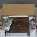 TUTOTAK Narrow Bookshelf, 8-Tier Bookcase with LED Lights, Spine Book Shelf for Small Space, Corner Standing Shelf for Living Room, Office, Study, Entryway, Rustic Brown BS06BB008L