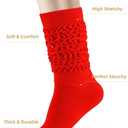 HONGTEYA Slouchy Socks for Women, Knee High Boot Socks Scrunch Leg Warmers, Soft Cozy Valentines Day Gifts for Her (One Size Tall)