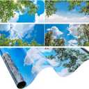 Amylove 4 Pcs Light Covers Classroom Ceiling Panels Light Filters with Backlit Film Material for Office School, 4 x 2 Feet(Charming Color,Blue Sky, Leaves)