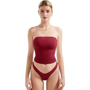 SUUKSESS Women Sexy Tube Top Summer Y2K Going Out Double Lined Basic Tank Top S