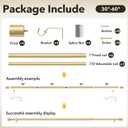 IFELS 2 Pack Heavy Duty Curtain Rods for Windows 28 to 48 Inch, 1 Inch Gold Curtain Rods Set of 2 Pack for Outdoor, Farmhouse, Bedroom, Adjustable Easy Install Drapery Rod (A2,Gold,30"-60"-2Pack)