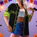 fat mummy Nightmare Baseball Jerseys for Men Women, Halloween Movie Christmas Shirt (S) Black-Green (Black, S)